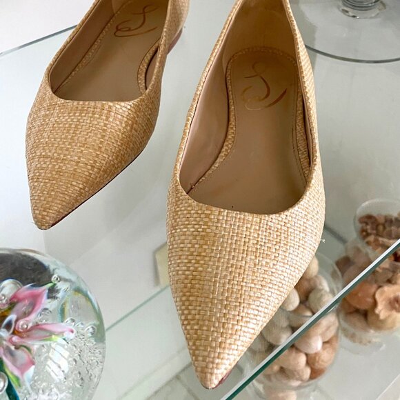 Sam Edelman,  Wanda Pointed Toe, Ballet Flat , Bleached Beachwood Weave, Size 5 - Picture 8 of 8